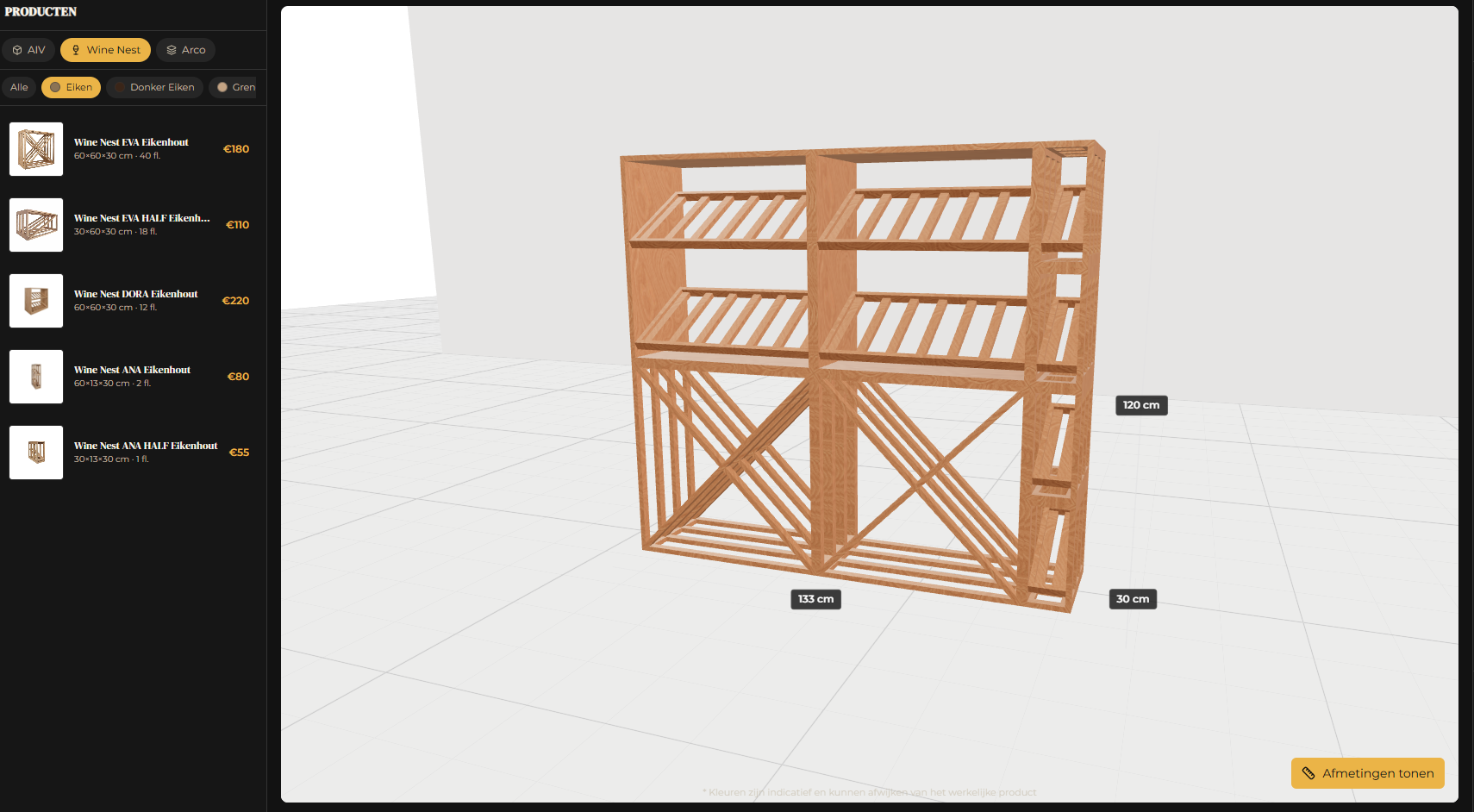 3D Wijnrek Configurator