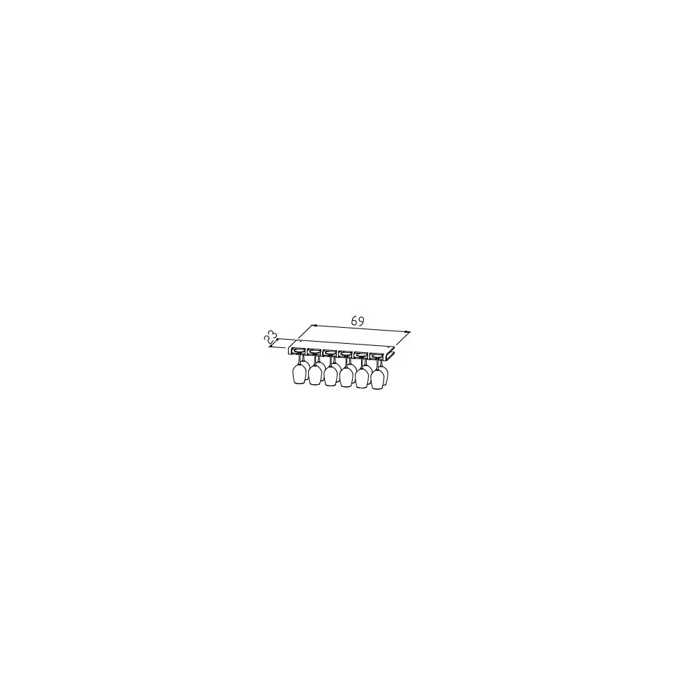 Line12 plexiglas glazenrek – Glazenrek van gesatineerd plexiglas voor 12 glazen
