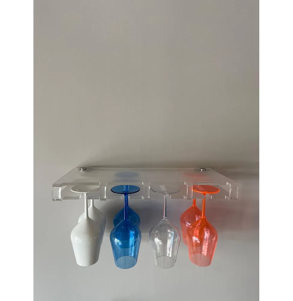Line8 plexiglas glazenrek – Glazenrek van gesatineerd plexiglas voor 8 glazen