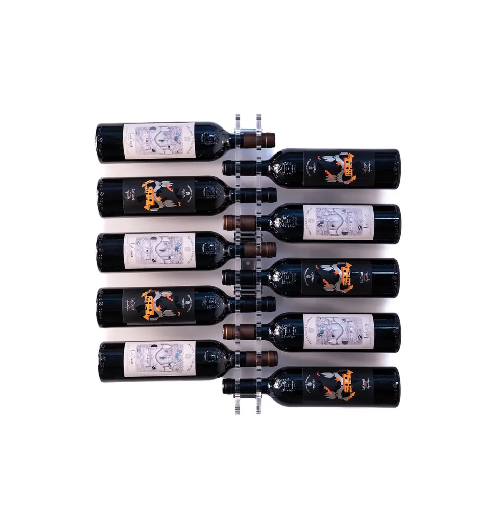 Player10 plexiglas wijnrek – Wanddisplay van transparant plexiglas voor 10 flessen