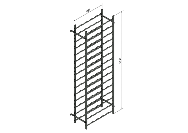 LES metalen basiswijnrek voor 75 wijnflessen - Afbeelding 2