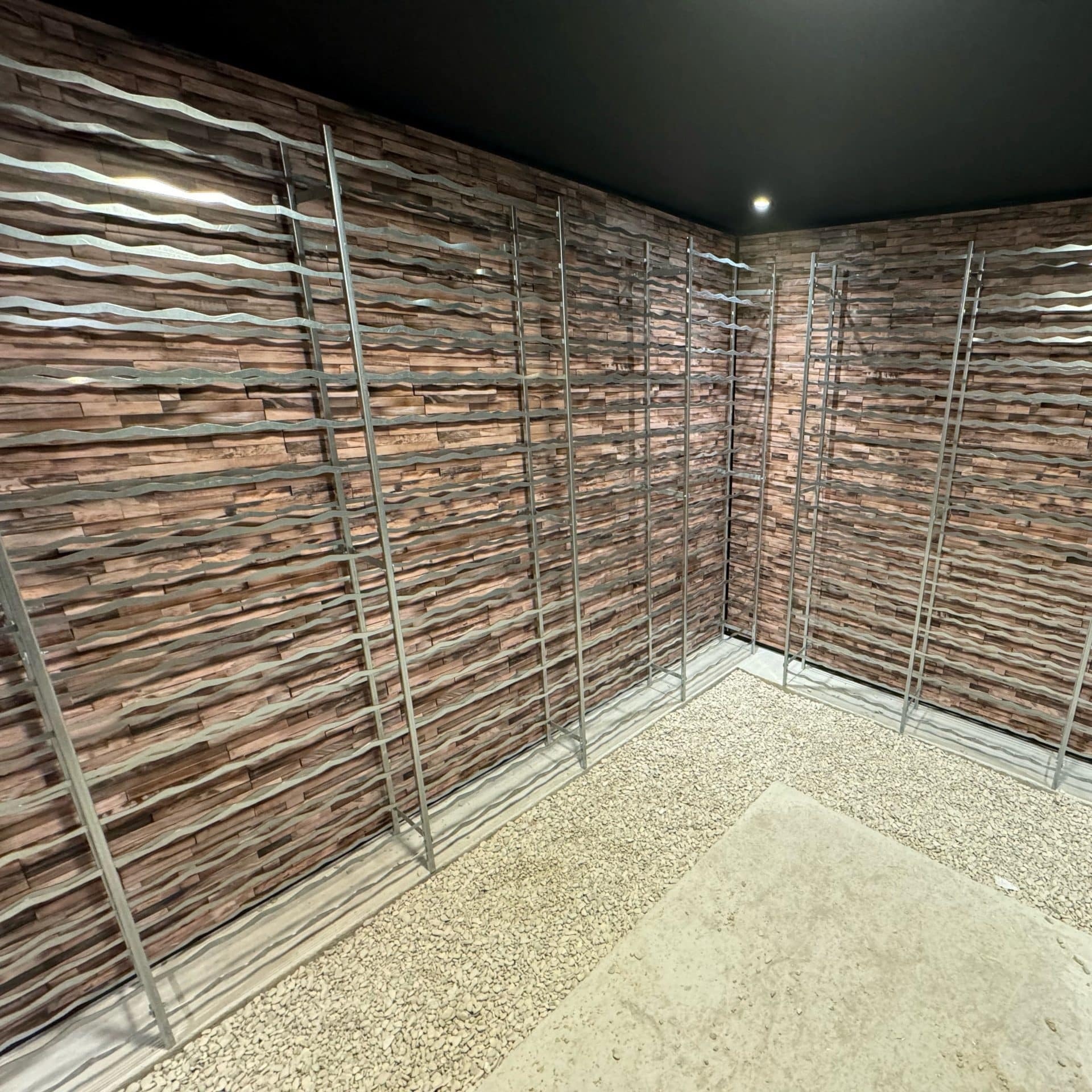 LES metalen wijnrek opstelling