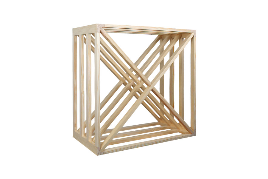 grenen houten wijnrek