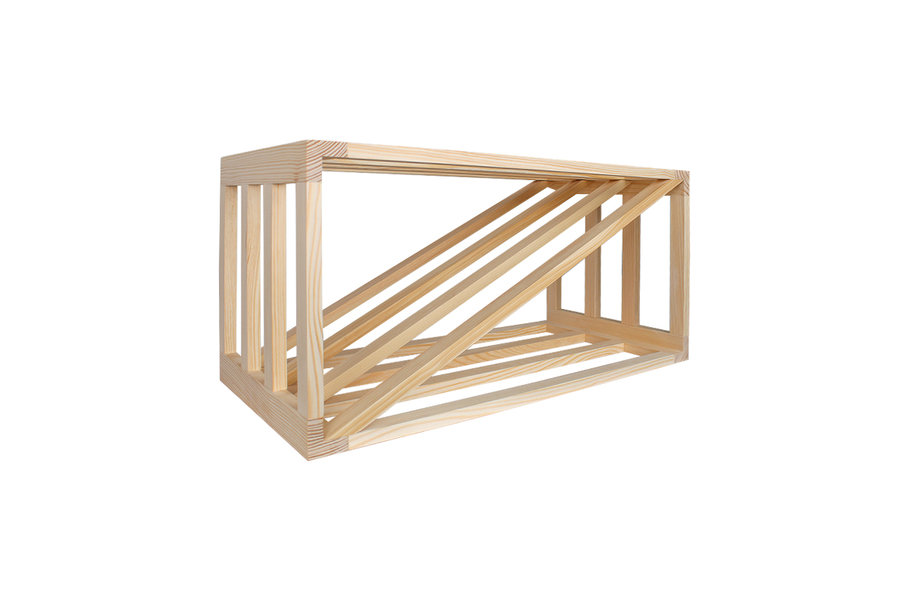 grenenhouten wijnrek met diagonaal, stapelbaar