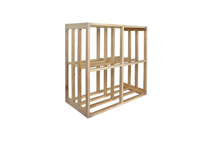 grenenhouten wijnrek stapelbaar module