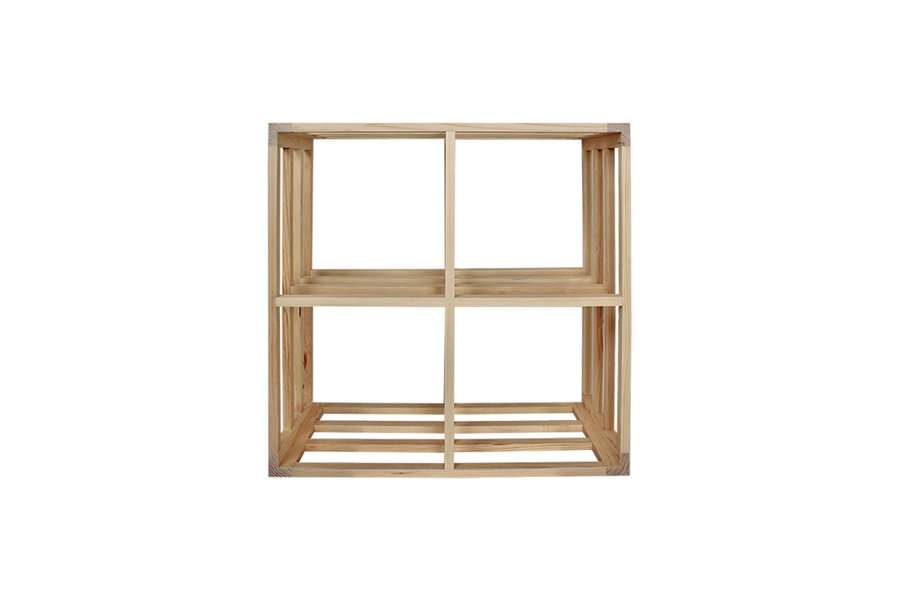 grenenhouten wijnrek stapelbaar module