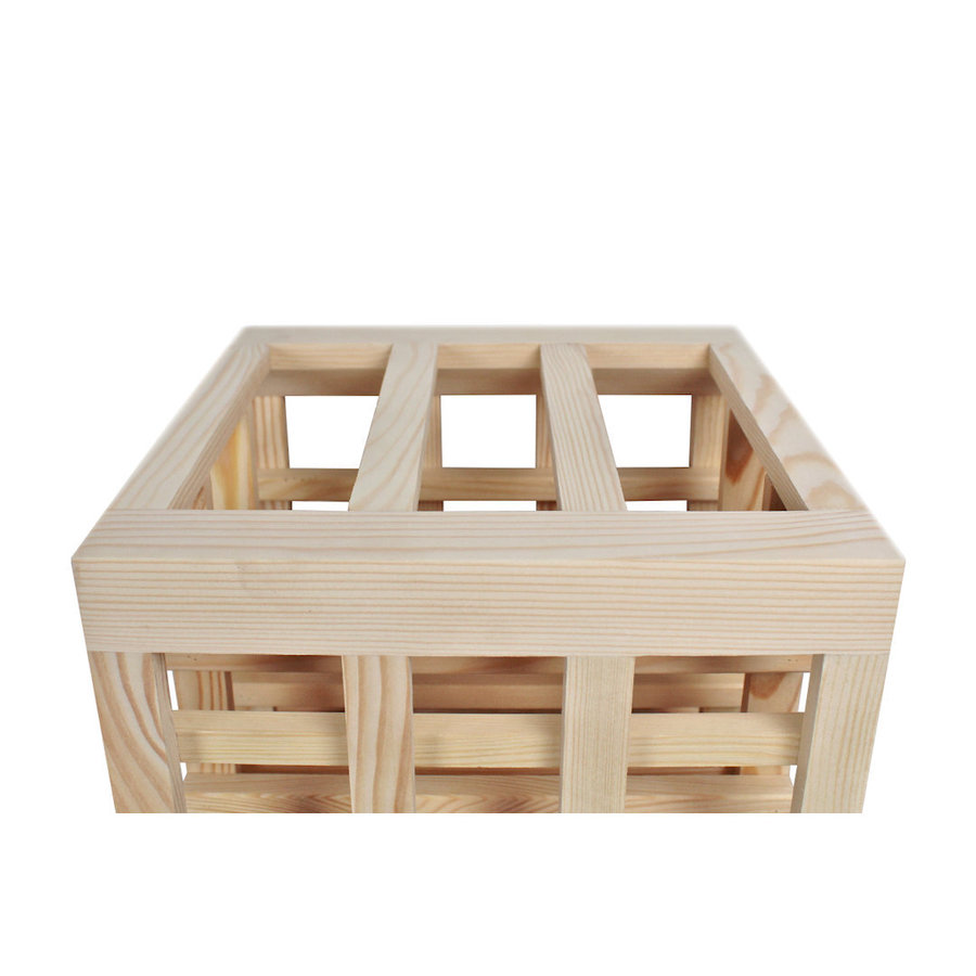 grenenhouten wijnrek met vakken, stapelbaar