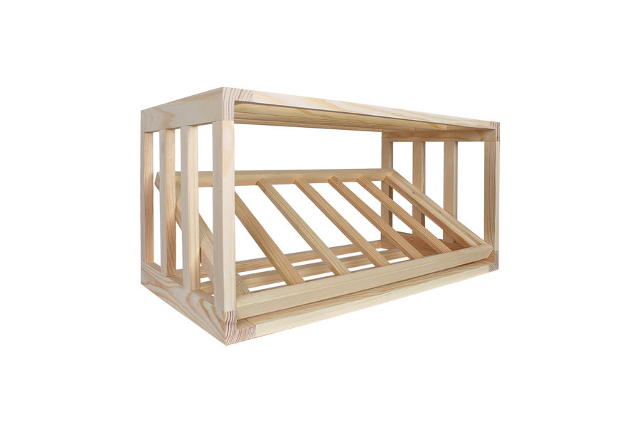 grenenhouten wijnrek schuine legger, stapelbaar