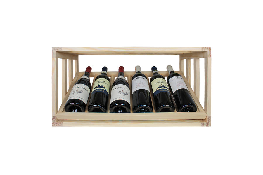 grenenhouten wijnrek schuine legger, stapelbaar