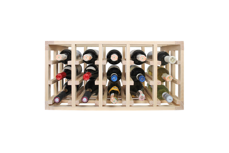 grenenhouten wijnrek staplebaar met vakken