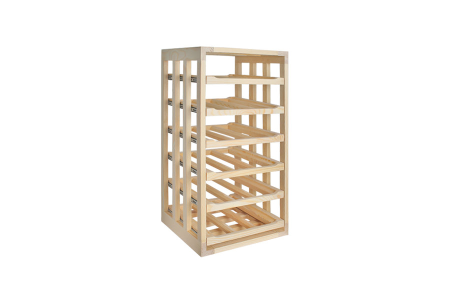 grenenhouten wijnrek met uitschuifbare leggers
