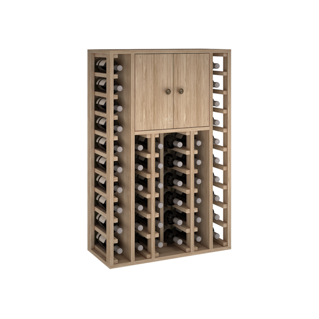 wijnrek hout met kast, houten wijnrek met kast