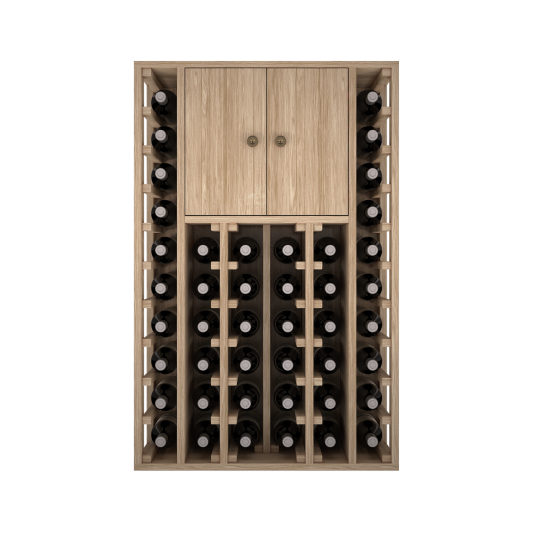 wijnrek hout met kast, houten wijnrek met kast