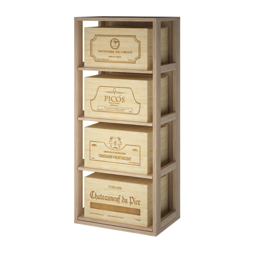 houten Wijnkistenrek, houten wijnkistrek, houten wijnrek