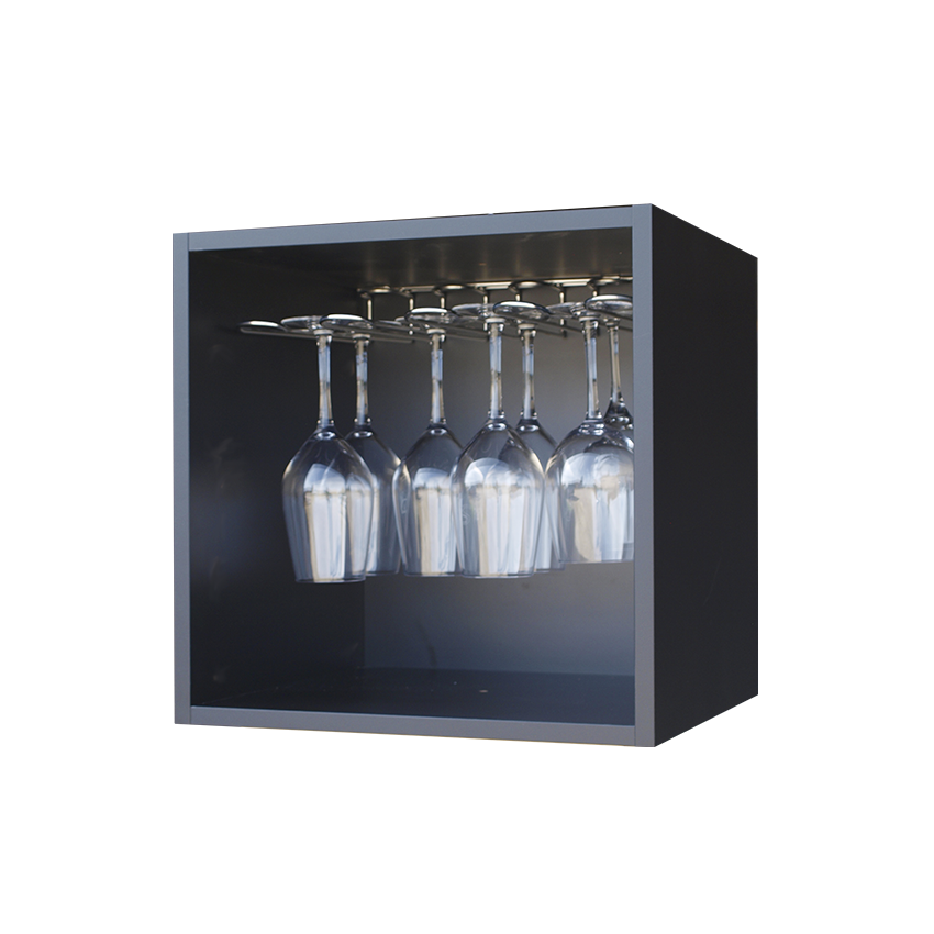 zwart wijnrek, wijnrek zwart voor glazen