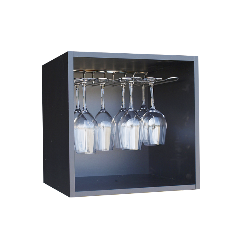 zwart wijnrek, wijnrek zwart voor glazen