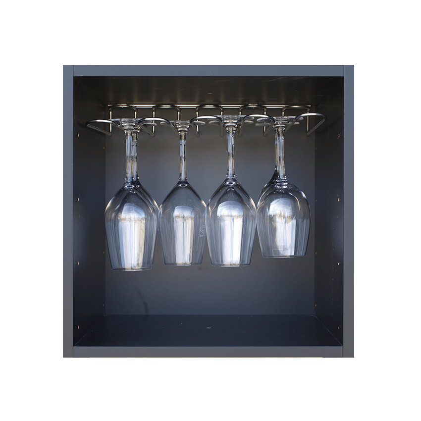 zwart wijnrek, wijnrek zwart voor glazen