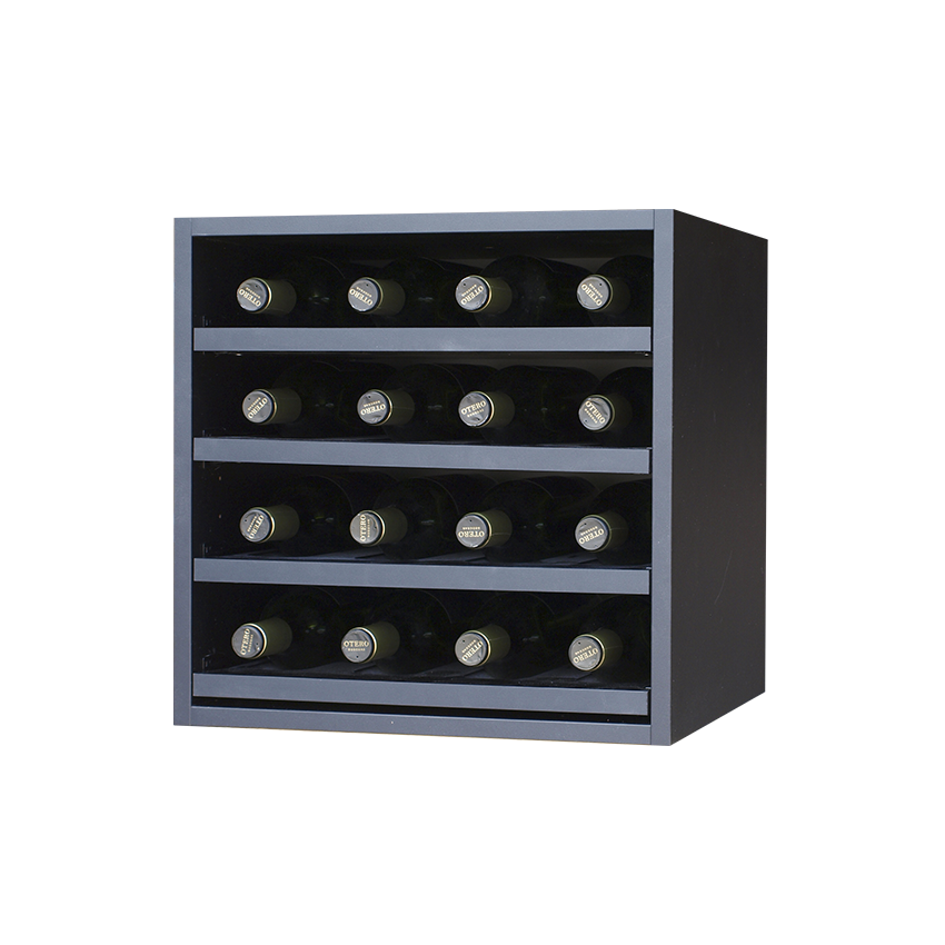 zwart wijnrek met uitschuifbare leggers