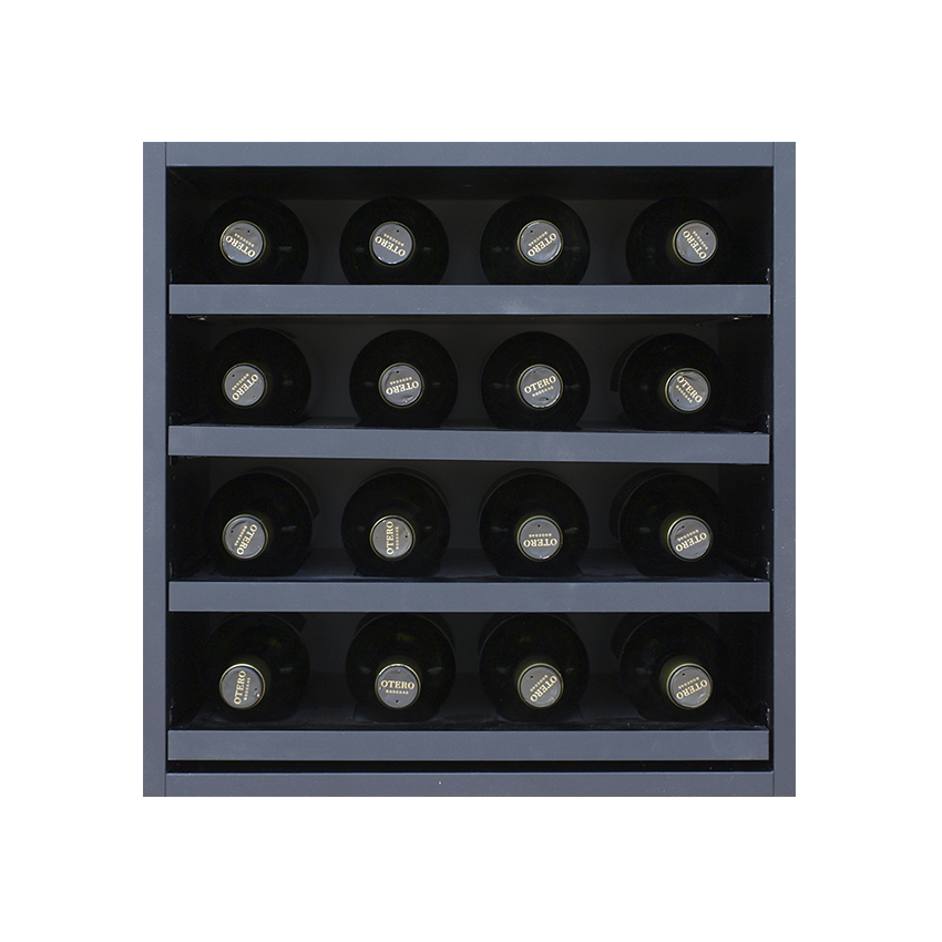 zwart wijnrek met uitschuifbare leggers