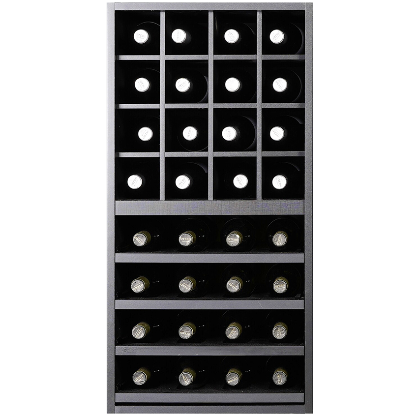 zwart wijnrek met uitschuifbare leggers