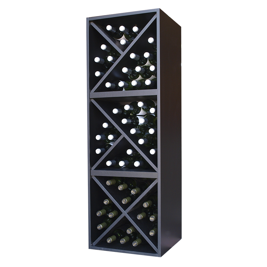 zwart wijnrek, wijnrek zwart met kruis