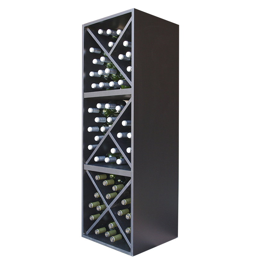 zwart wijnrek, wijnrek zwart met kruis