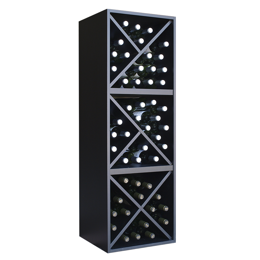 zwart wijnrek, wijnrek zwart met kruis