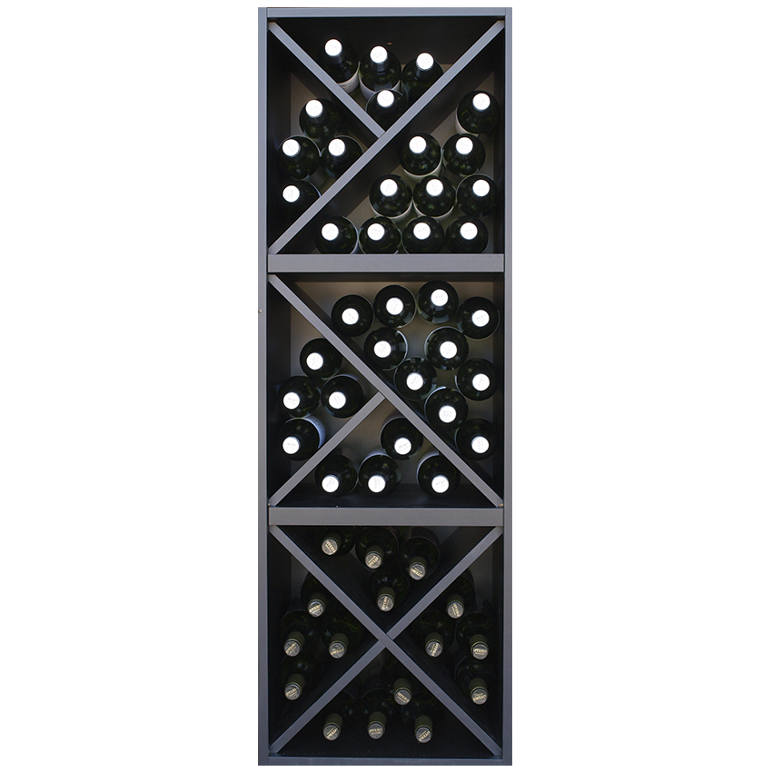 zwart wijnrek, wijnrek zwart met kruis