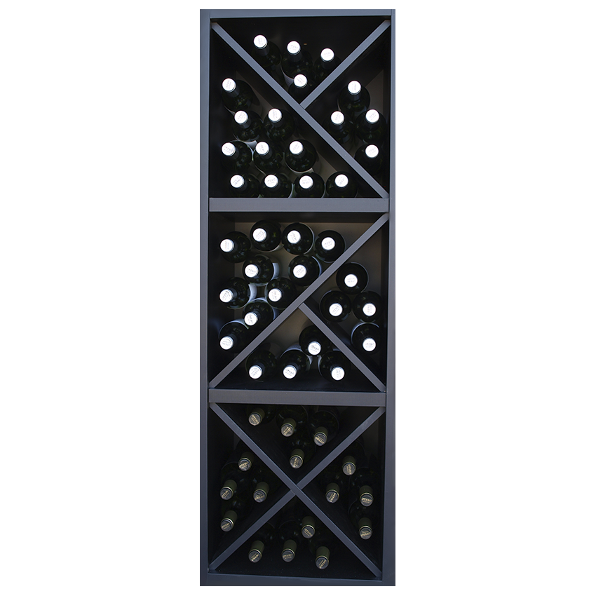 zwart wijnrek, wijnrek zwart met kruis