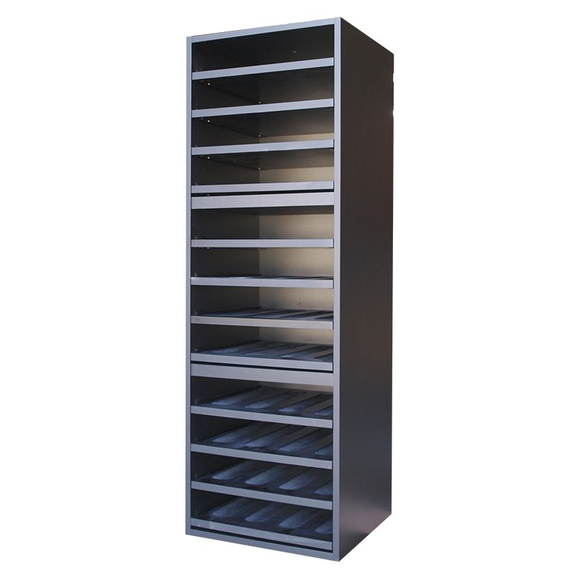 zwart wijnrek met uitschuifbare leggers