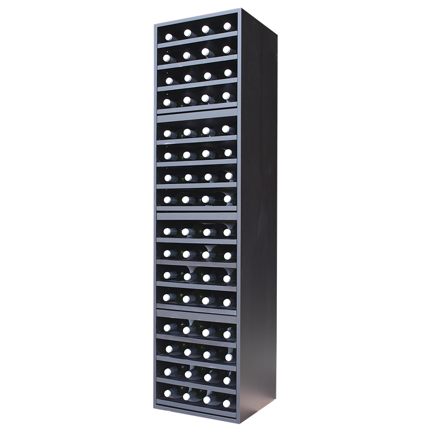 zwart wijnrek met uitschuifbare leggers