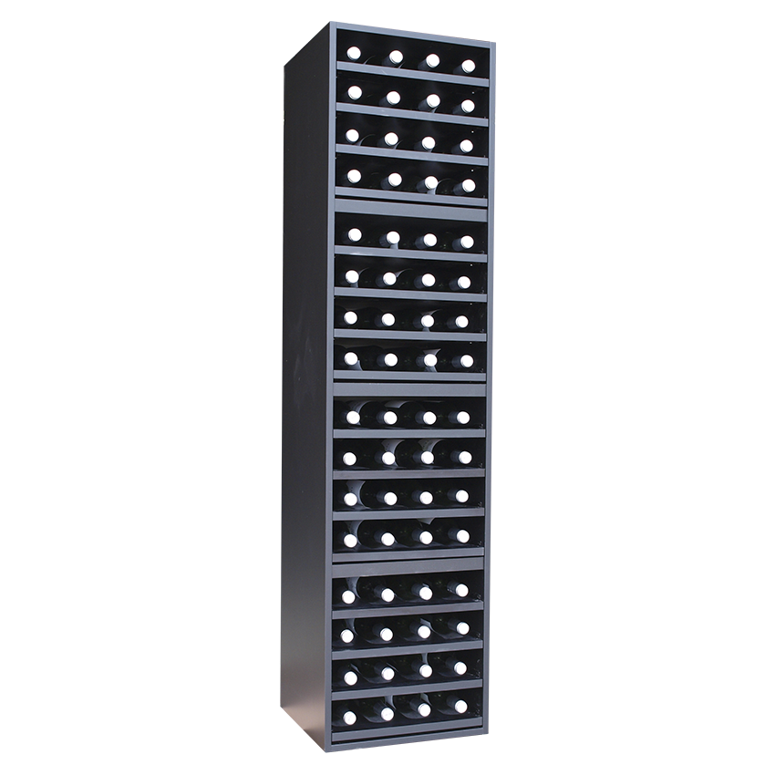 zwart wijnrek met uitschuifbare leggers