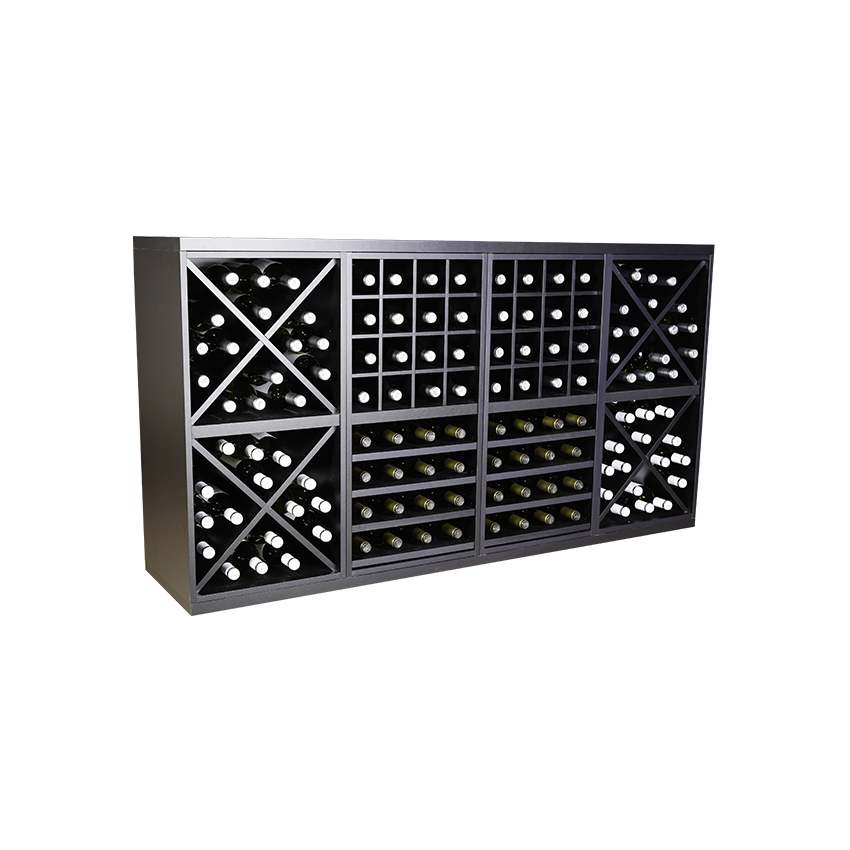 Zwart staand wijnrek