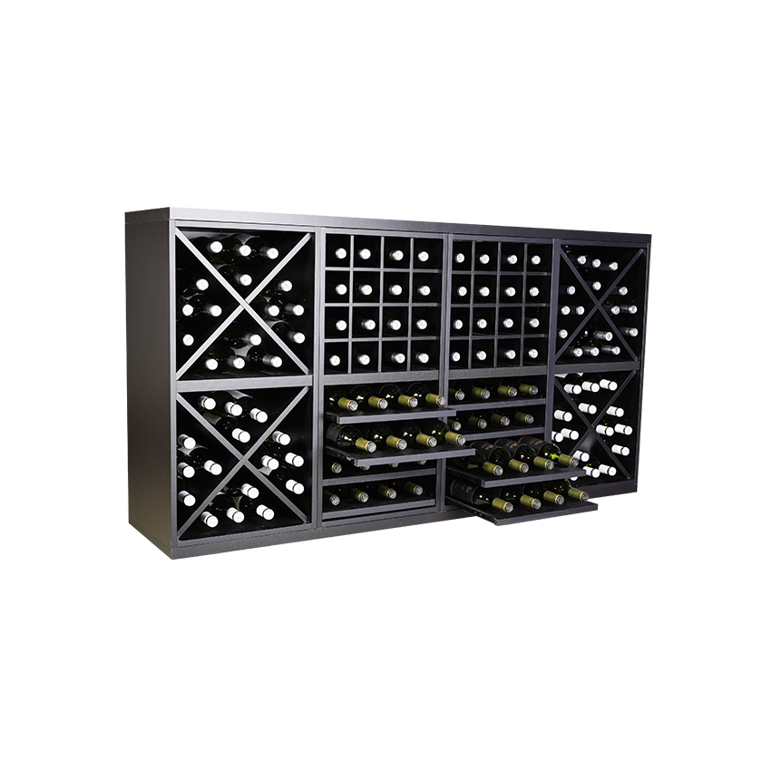 Zwart staand wijnrek