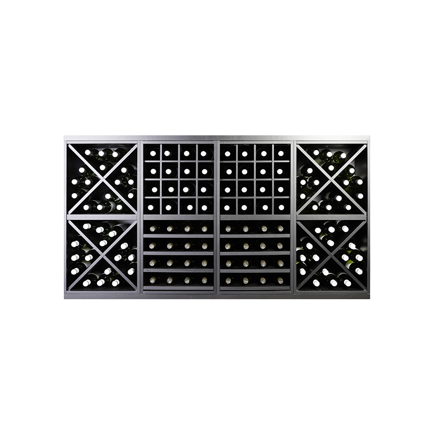 Zwart staand wijnrek