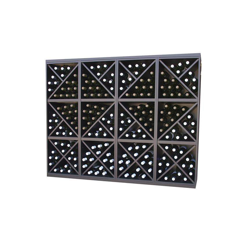 Staand zwart wijnrek met Kruizen