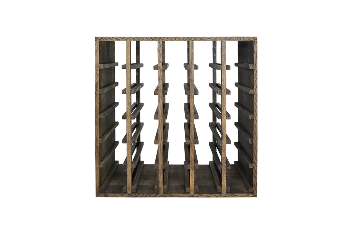 Donker eikenhouten wijnrek met Vakken voor 30 flessen